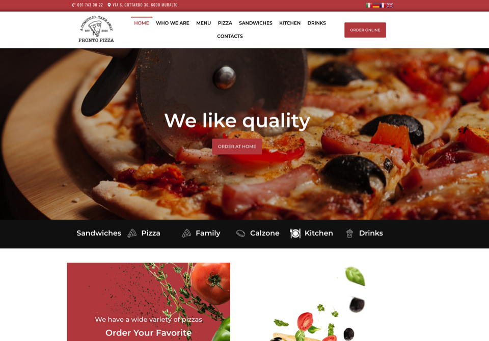 web design pizza place